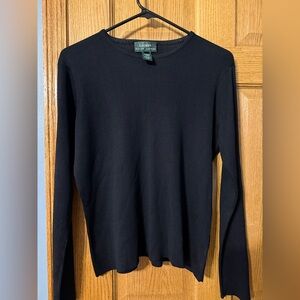 Ralph Lauren 100% Silk Black Long Sleeve Shirt